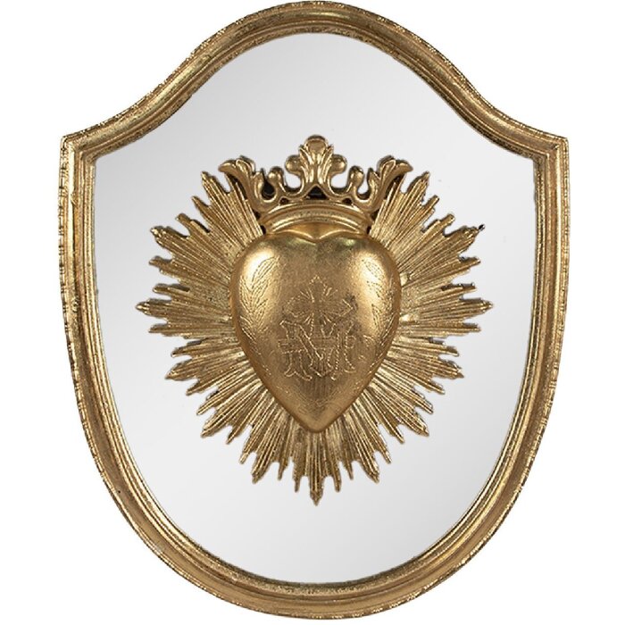 Clayre & Eef 6PR4135 Wanddekoration 25x3x30 cm Goldfarbig