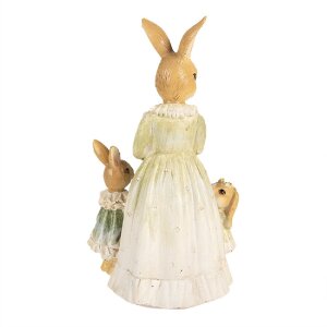 Figurină decorativă de iepure maro și verde Clayre & Eef 13x10x21 cm