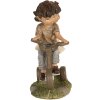 Figurină decorativă copii pe bicicletă, maro, 10x6x14 cm – Clayre & Eef
