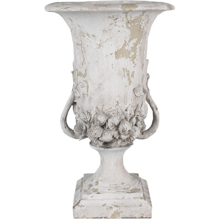 Vas decorativ cu plante bej, stil landhaus, 30x44 cm