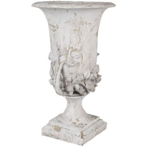 Vas decorativ cu plante bej, stil landhaus, 30x44 cm