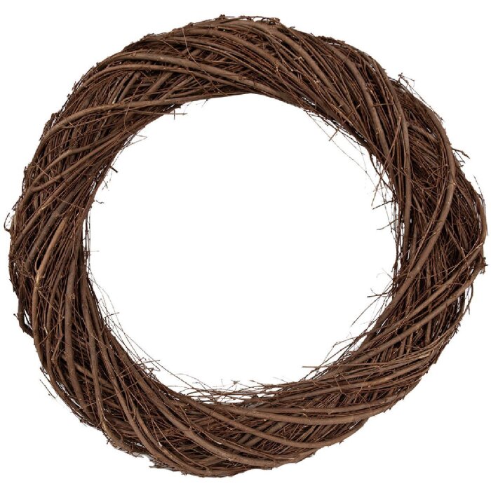 Coroană decorativă Clayre & Eef maro Ø50x8 cm, stil landhaus, lemn natural