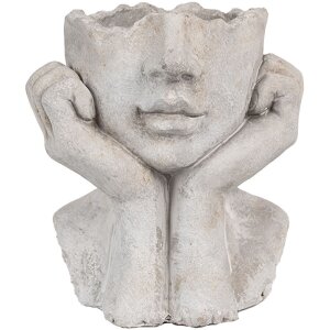 Clayre & Eef 6TE0498S Blumentopf Grau 17x14x18 cm