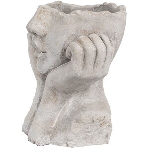 Clayre & Eef 6TE0498S Ghiveci de flori gri 17x14x18 cm