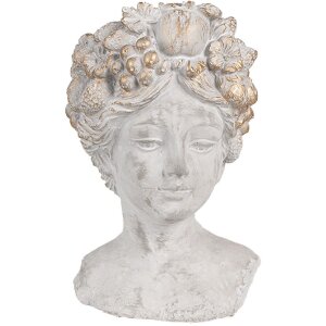 Clayre & Eef 6TE0499S Blumentopf Grau 14x14x22 cm...