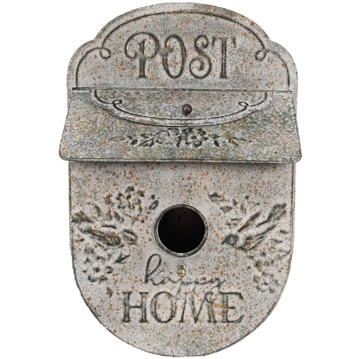 Casa de păsări decorativă Clayre & Eef 6Y5497, gri, stil vintage cu efect de rugină