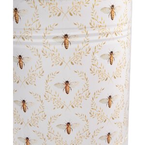 Cană de gătit Clayre & Eef, stil landhaus, albă cu detalii galbene, 33x12x32 cm