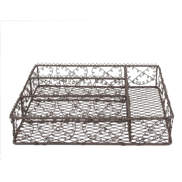 Cutie pentru cutii de cina Clayre & Eef 6Y5527, stil rural, maro, fier cu model filigran