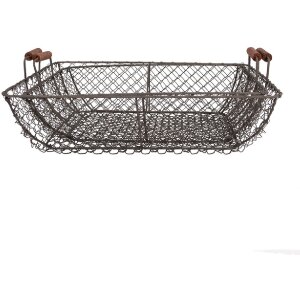 Set de 2 corzi vintage Clayre & Eef, maro, dimensiuni 40x34x14/36x30x13 cm