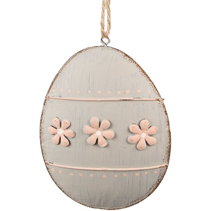 Hârtie de decor cu formă de ou, gri, 10x2x8 cm, Clayre & Eef