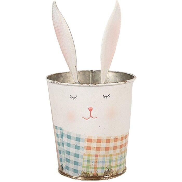 Sticlă de țigară Clayre & Eef, alb cu accente roz, Ø 12x23 cm