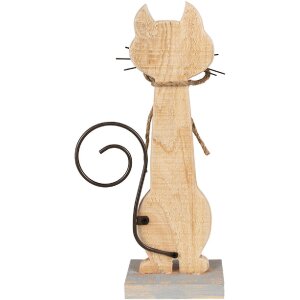 Clayre & Eef 6Y5594 Dekoration Katze 21x8x38 cm Weiß