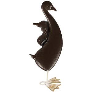 Gâscă decorativă Clayre & Eef alb-albastru 15x13x36cm