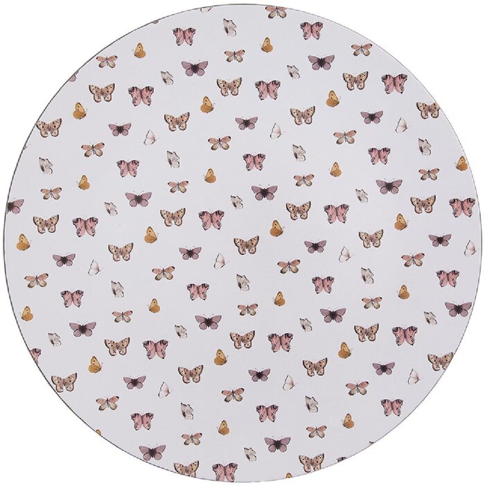 Plăcătă de masă Clayre & Eef BPD85 albă, design elegant cu fluture