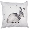 Clayre & Eef BSL23 Kissenhülle Weiß 45x45 cm mit Häschen-Motiv