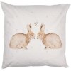 Clayre & Eef BSLC22 Kissenhülle Weiß 45x45 cm mit Hasen- und Herzmotiv