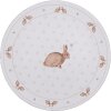 Clayre & Eef BSLC85 Unterteller Weiß Braun 33 cm Kunststoff Häschen-Motiv