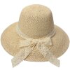 Juleeze JZHA0111 Damenstrohhut Beige Elegante Schleife One Size