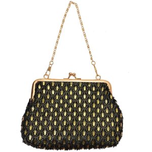 Juleeze JZWA0179Z Clutch Schwarz Gold Kette 15x10cm