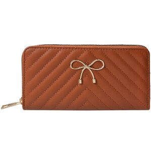 Juleeze JZWA0198 Quilted Wallet Caramel Brown 19x10cm