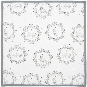 Clayre & Eef LGC43 Servietten Set Weiß Grau...