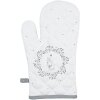 Clayre & Eef LGC44 Mănușă de cuptor Motivul pisicii alb gri 18x30cm