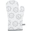 Clayre & Eef LGC44 Mănușă de cuptor Motivul pisicii alb gri 18x30cm