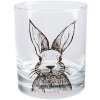 Clayre & Eef RAEGL0001 Glas Hasenmotiv Transparent 300ml Ø 8x9cm