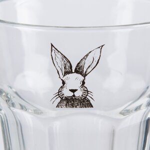 Clayre & Eef RAEGL0003 Trinkglas Hase 200ml...