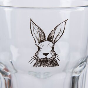 Clayre & Eef RAEGL0004 Hase Trinkglas Transparent...