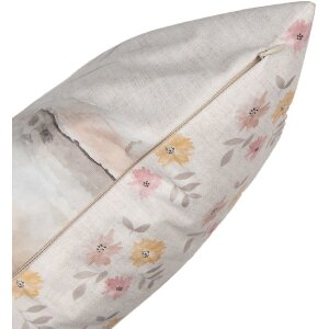 Clayre & Eef RUB22 Hase Kissenhülle 45x45 Beige Deko-Zierkissen