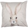 Clayre & Eef RUB22 Hase Kissenhülle 45x45 Beige Deko-Zierkissen