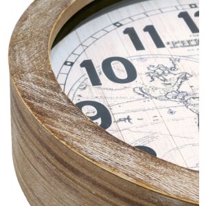 ZEP Wanduhr Yvonne Ø30x6,5 cm Weltkarte Holz...