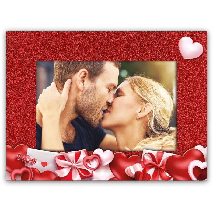 ZEP Ramă Foto Lemn Deva Orizontală 10x15 cm Roșie Sclipitoare