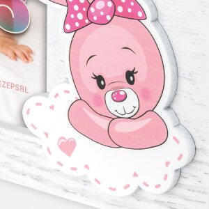 Rama Foto ZEP Maya Roz 10x15 cm cu Iepurași și Inimioare