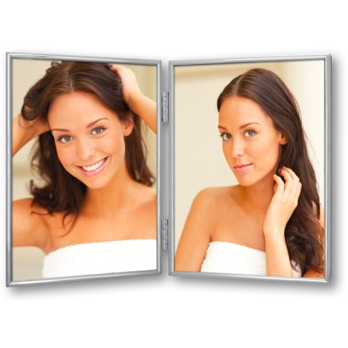 ZEP Metall-Doppelrahmen 120DS01 silber 2 Fotos 7x10 cm