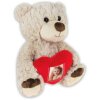 Teddy Herz Bilderrahmen creme 3,5x4,5 cm 23 cm hoch Geschenk Plüschfigur