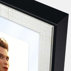 ZEP MDF Fotorahmen Roma weiß 20x30 cm mit Passepartout 15x20 cm