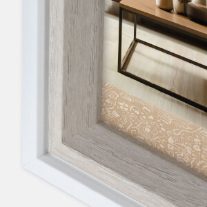 Rama foto MDF Bologna 10x15 cm alb, aspect lemn