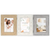ZEP Imperia Ramă Foto Dublă 3 Fotografii 10x15 cm Lemn Natural/Alb/Gri