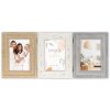 ZEP Doppelrahmen Imperia 3 Fotos 13x18 cm 56x23,5 cm Naturholz Weiß Grau
