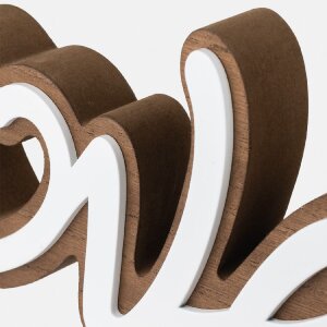 ZEP Cuvier Holzdeko Schriftzug Love Braun Weiß 30x20cm