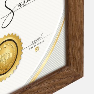 ZEP ramă foto din lemn Certificat maro 21x29,7 cm