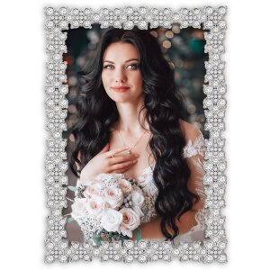 ZEP Cadru de portret Rossini metal rhinestone 10x15 cm și 13x18 cm argint