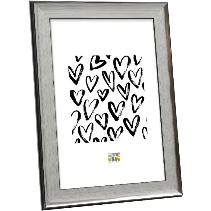 Deknudt S45ND1 Bilderrahmen Silber Schwarz 21x29 7 cm Kunststoff Glas