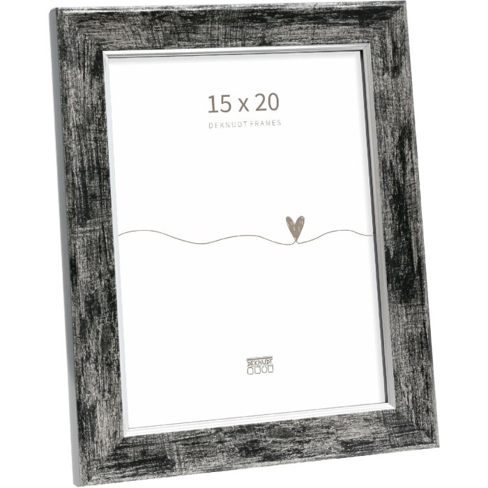 Deknudt S45YE2 Holzrahmen Schwarz Silberkante 15x20cm