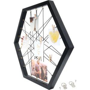 Deknudt S68VB2 Memotafel Sechseckig Schwarz mit Klammern...