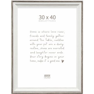 Deknudt S68VG2 Bilderrahmen Weiß Braun-Graue Kante...