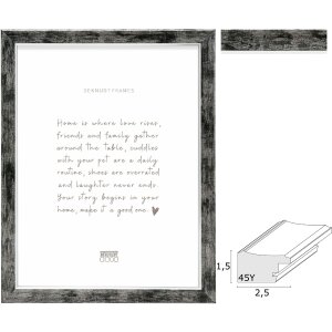 Deknudt S45YE2 Holzrahmen Schwarz Silberkante 10x15 bis...