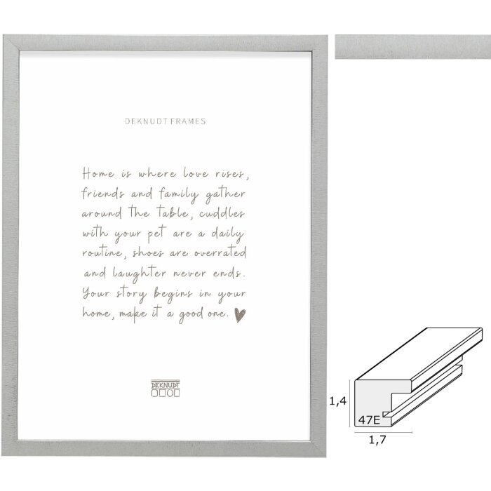 Deknudt S47EE2 Rahmen Silber Schwarz Kante 10x15 cm bis 40x50 cm